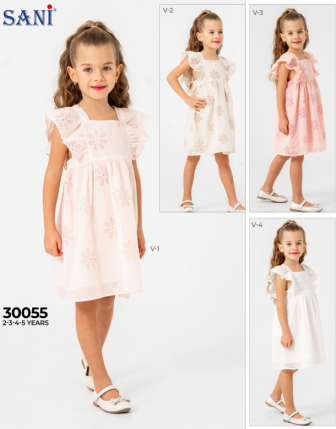 TOPTAN SANİ KIZ ÇOCUK ELBİSE 2 - 5 Y