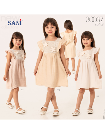 TOPTAN SANİ KIZ ÇOCUK ELBİSE 2 - 5 Y