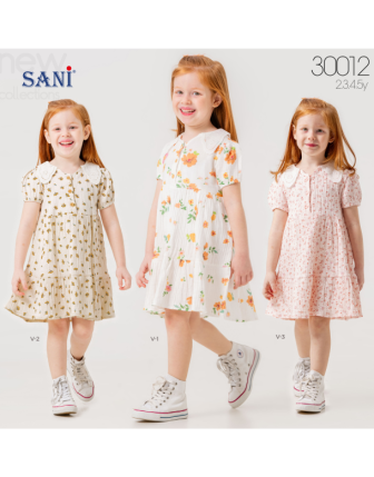 TOPTAN SANİ KIZ ÇOCUK ELBİSE 2 - 5 Y