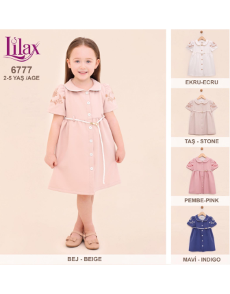 TOPTAN LİLAX KIZ ÇOCUK ELBİSE 2 - 5 Y