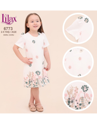 TOPTAN LİLAX KIZ ÇOCUK ELBİSE 2 - 5 Y
