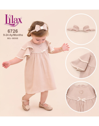 TOPTAN LİLAX KIZ BEBEK ELBİSE 9 - 24 M