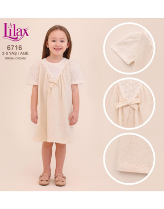 TOPTAN LİLAX KIZ ÇOCUK ELBİSE 2 - 5 Y