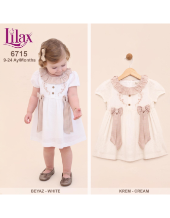 TOPTAN LİLAX KIZ BEBEK ELBİSE 9 - 24 M